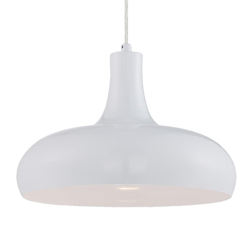 Luminaire suspendu blanc 1 lumière, Blanc / Blanc