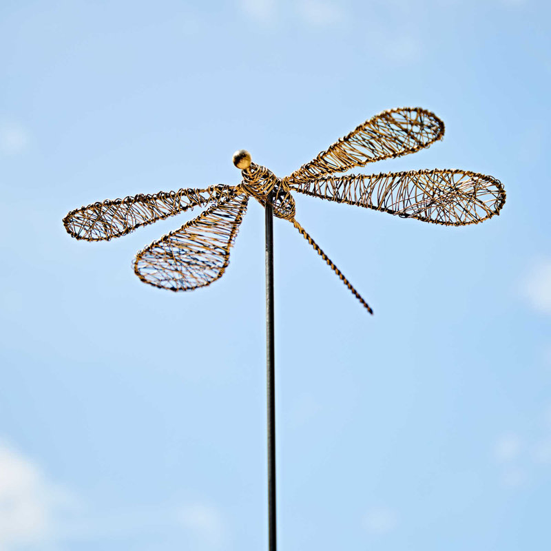 Tramea Metal Dragonfly Garden Stake Decoration