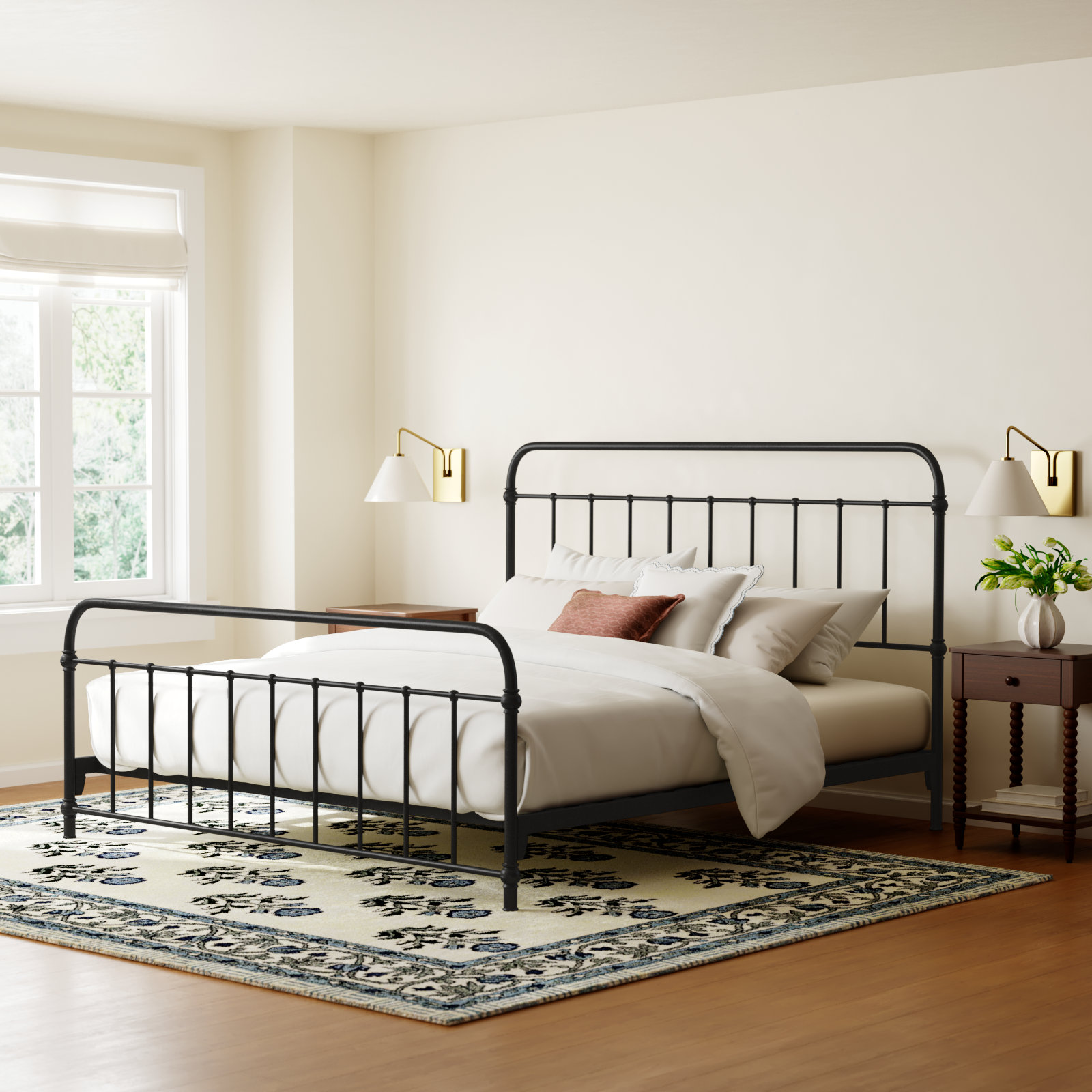 Niles Metal Bed, King, Black