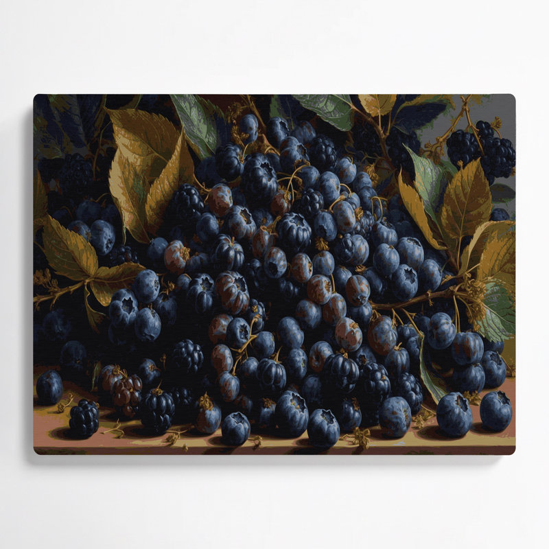 Art mural en métal «Fruit Mulberry» noir et gris, H 20 po x l 24 po