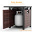Table de foyer d'extérieur au propane en osier avec couvercle H 25 po x l 27,8 po Vinayak-1162930713