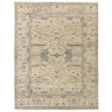 Antique Weave Oushak Oriental Hand-Knotted Wool Area Rug