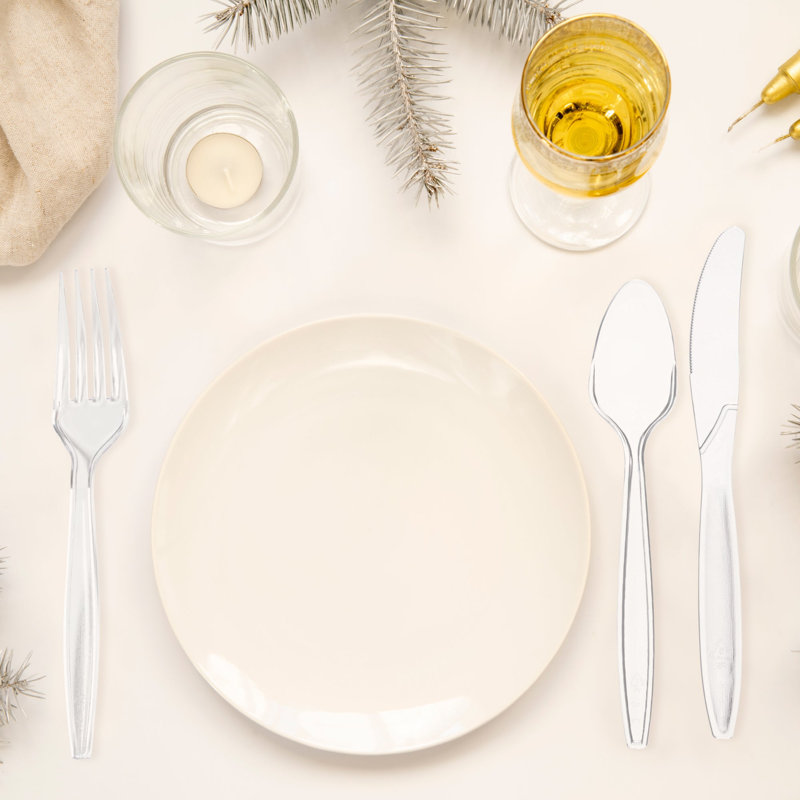 Clear Disposable Plastic Cutlery Set - 1000 Guests