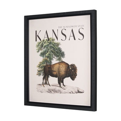 Travel Guide - Kansas by Vintage Collection a Hand Embelished Textured Framed Art Print
