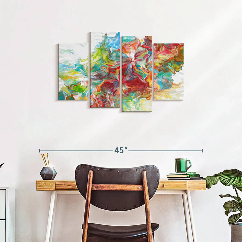 Avery Abstract Pouring X, 22" H x 36" W