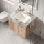 Armoire de salle de bain murale 24 po pré-assemblée, structure en contreplaqué avec 2 portes, comptoir d'évier en céramique encastré avec trou de robinet pré-percé-132392672-132392677