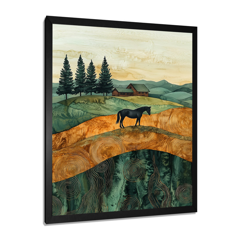 Margison - animaux, art mural sur toile, H 44 po x l 34 po, Noir, Picture Framed
