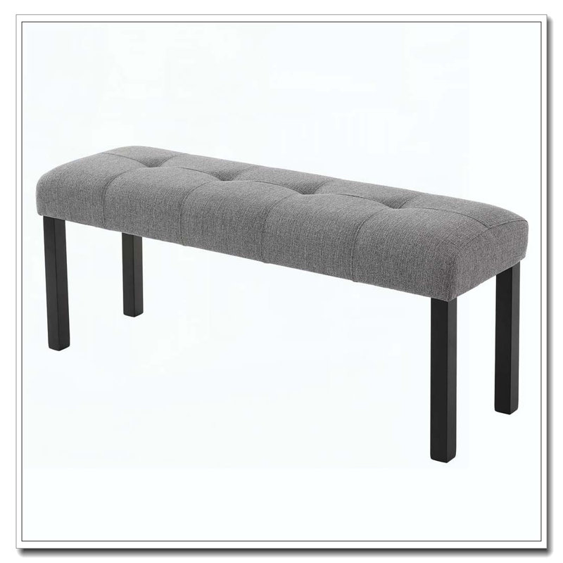 Banc de salle à manger moderne en lin capitonné, Gris