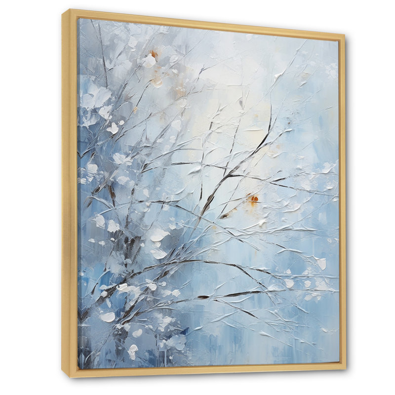 Winter Tree Tranquility I - Winter Landscape Wall Art, Brown Floater Framed, 32" H x 24" W x 1" D