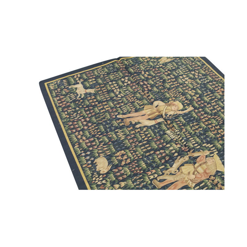 Hand-Knotted High-Quality Green and Beige Area Rug