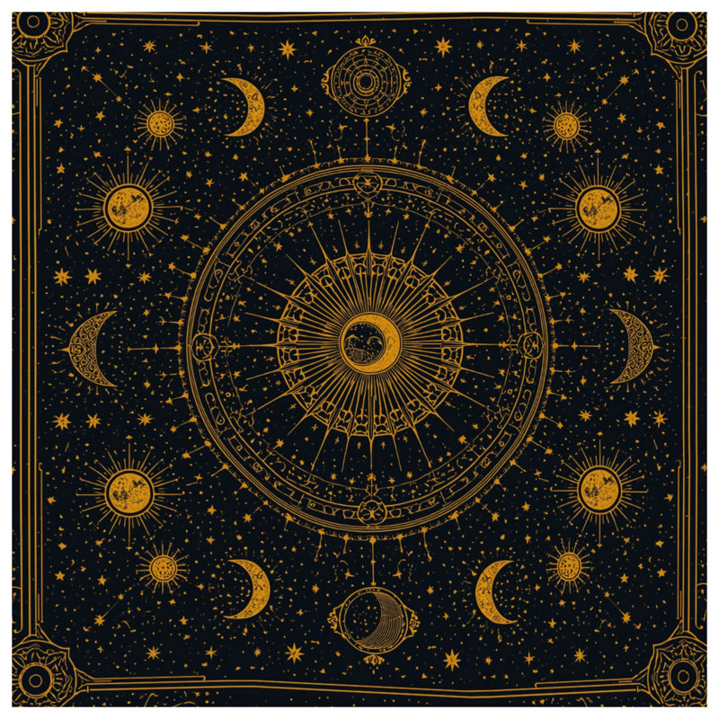 Toile de galerie Celestial Sun Moon, 16 x 16 pouces