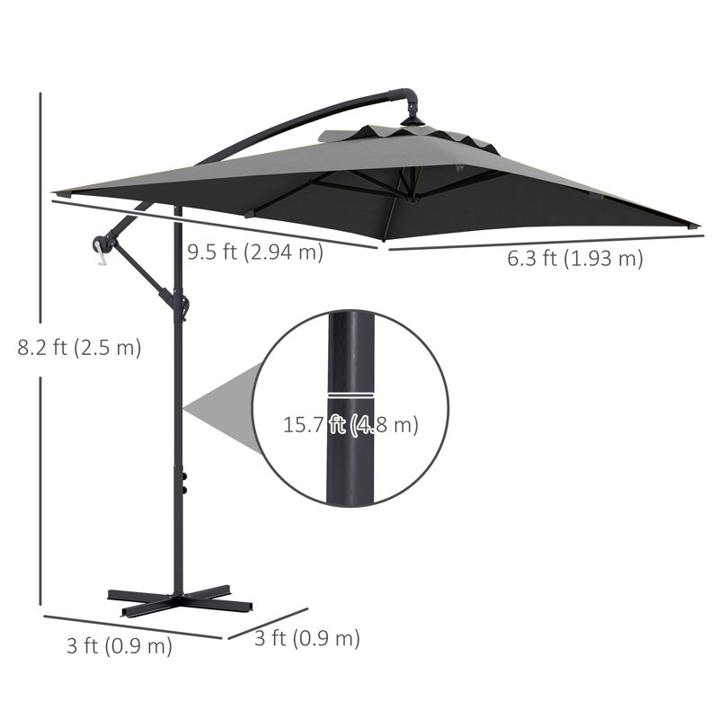 Parasol banane gris foncé