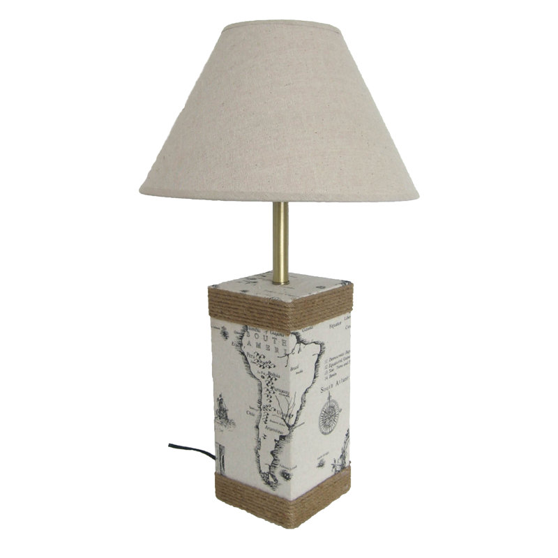 Lampe de table 22,5" toile canvas map Brumfield