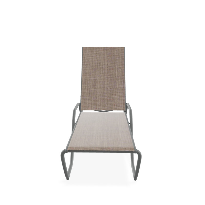 Chaise longue inclinable Gardenella, Graphite texturé, Fenouil Augustine Sunbrella®
