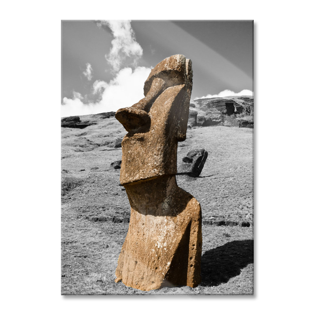 Glasbild Moai-Statue auf der Osterinsel