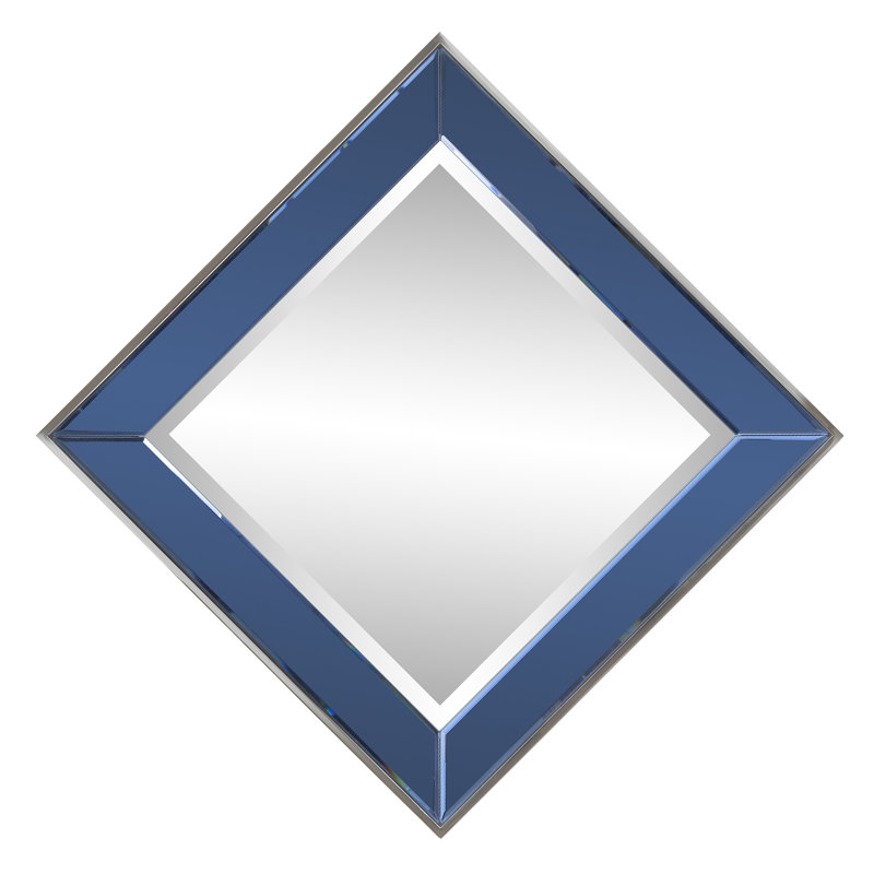Stainless Steel Square Mirror, Blue