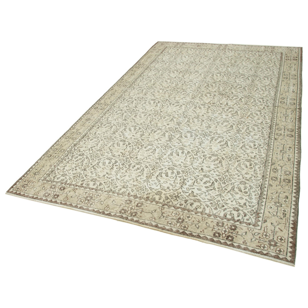 Vintage Beige Vintage Wool Handmade Area Rug