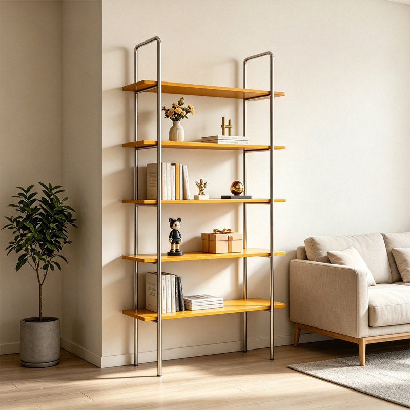 Tablette moderne en acier inoxydable, (5 Shelves) 70.87"H x 23.62"W x 13.78"D