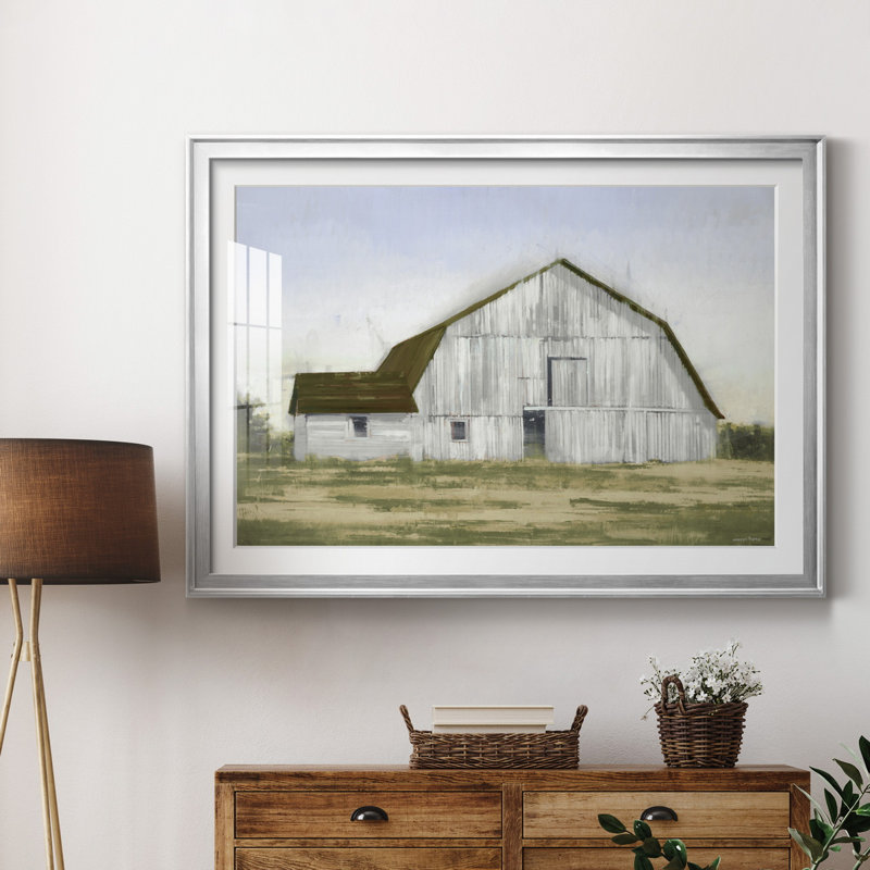 " BARN II ", 30.5" H x 42.5" W x 1.5" D, Silver Framed, Yes