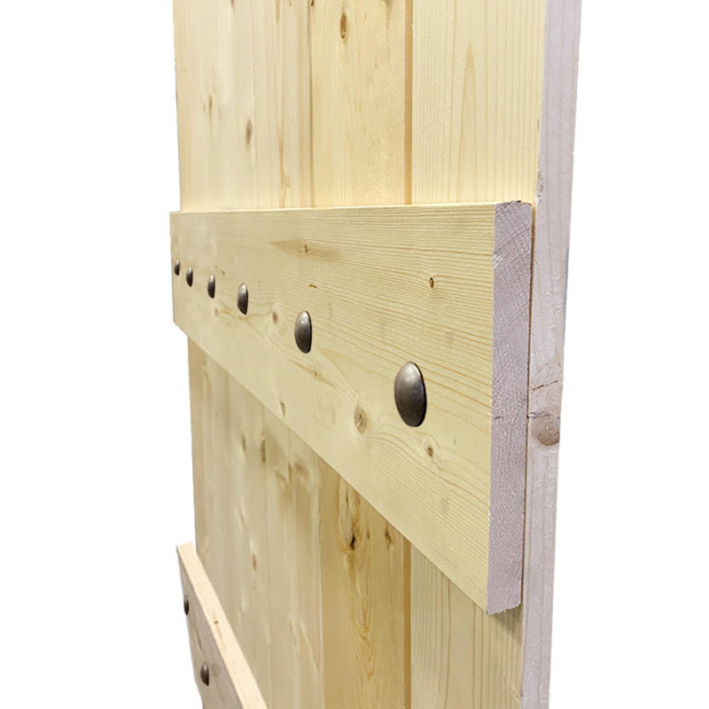 Porte de grange lambrissée peinte en bois sans trousse de quincaillerie d'installation, 42 po x 84 po, Brut