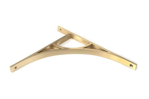 Tyne Shelf Bracket, 31.4cm H x 9.8cm W x 2cm D, Satin Brass