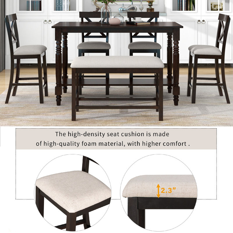 Maci-Lea Four Leg Dining Set, Espresso