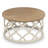 Mayenne Rustic Farmhouse Round Coffee Table with Distressed Wood Tray Top-604083157