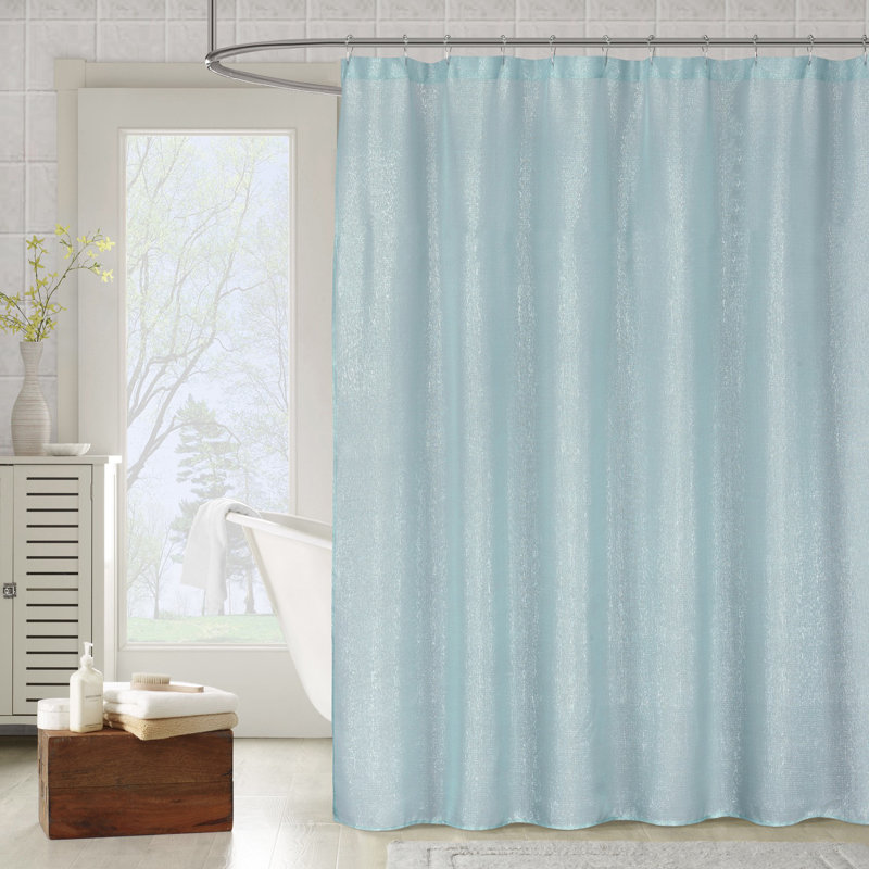 Rideau de douche simple Sprinkel, Bleu spa