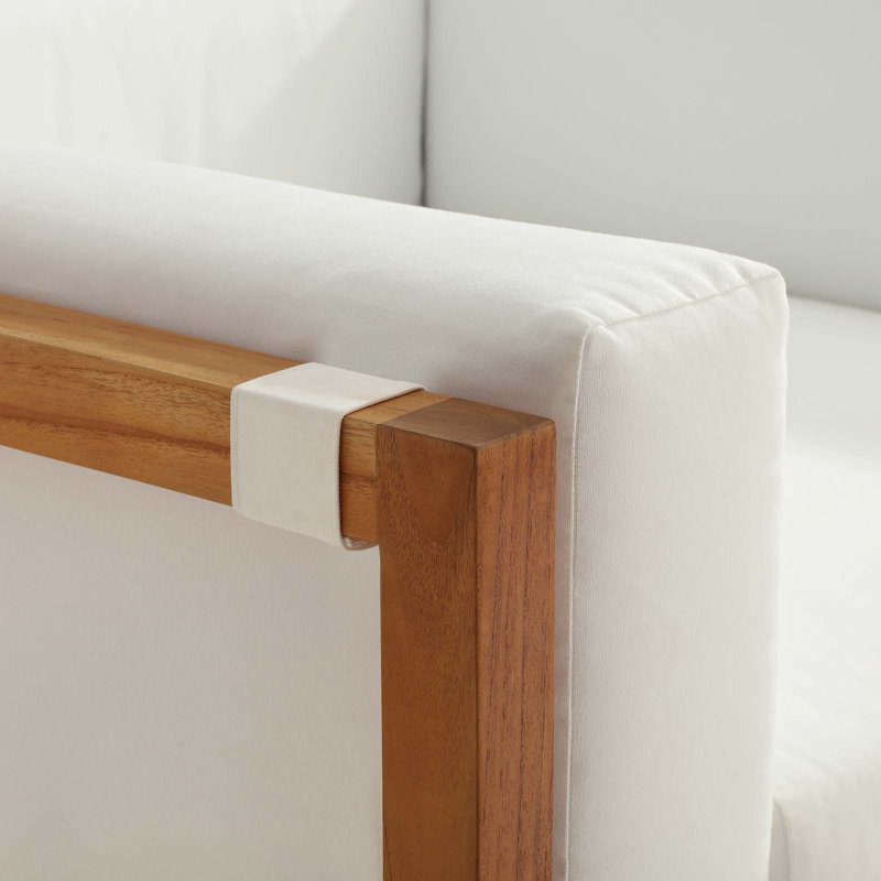 Chaise de patio en teck de première qualité avec coussins Newbury