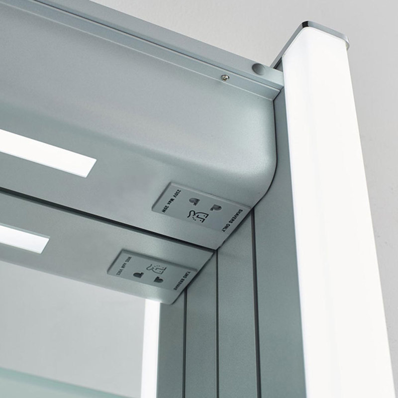 Neena 700mm W 700mm H Surface Frameless Medicine Cabinet Mirror 2 Fixed