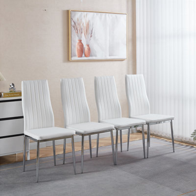 Chaise de salle à manger en cuir PU, chaises de cuisine modernes avec rembourrage doux