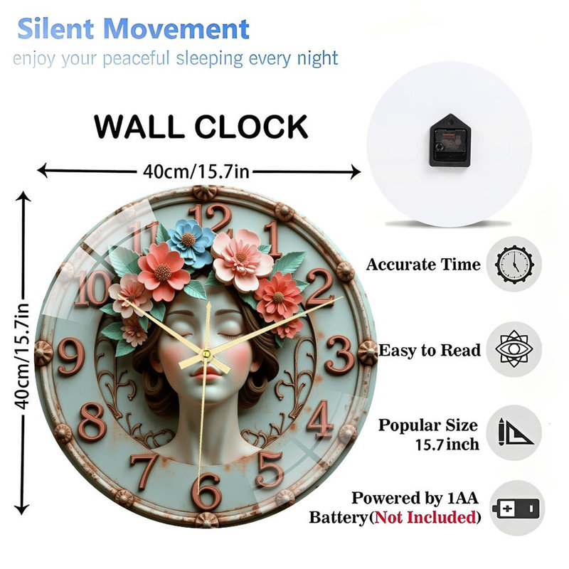 Horloge murale florale