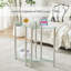 Glass Sofa Table Side Table Small With Storage Shelf, Living Room 2 Tiers Corner Coffee End Table Bedroom Little Nightstand Beside Table (Triangle)