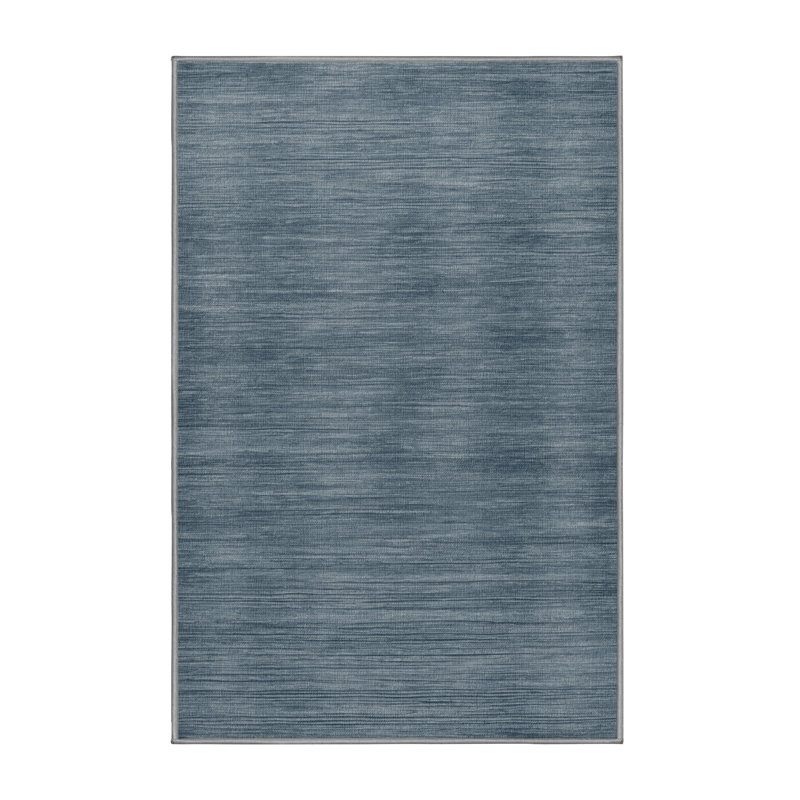 Machine Washable Solid Gray Area Rug, Rectangle 5' x 7'