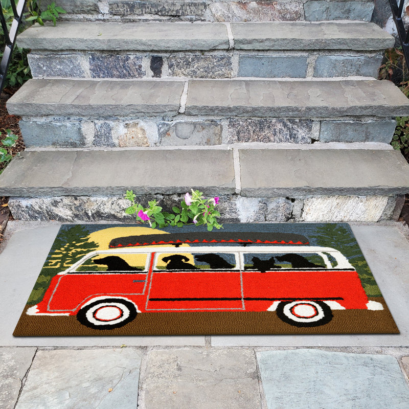 No Pattern And Not Solid Color Polyester Kitchen Mat, Rectangle 2' x 3'