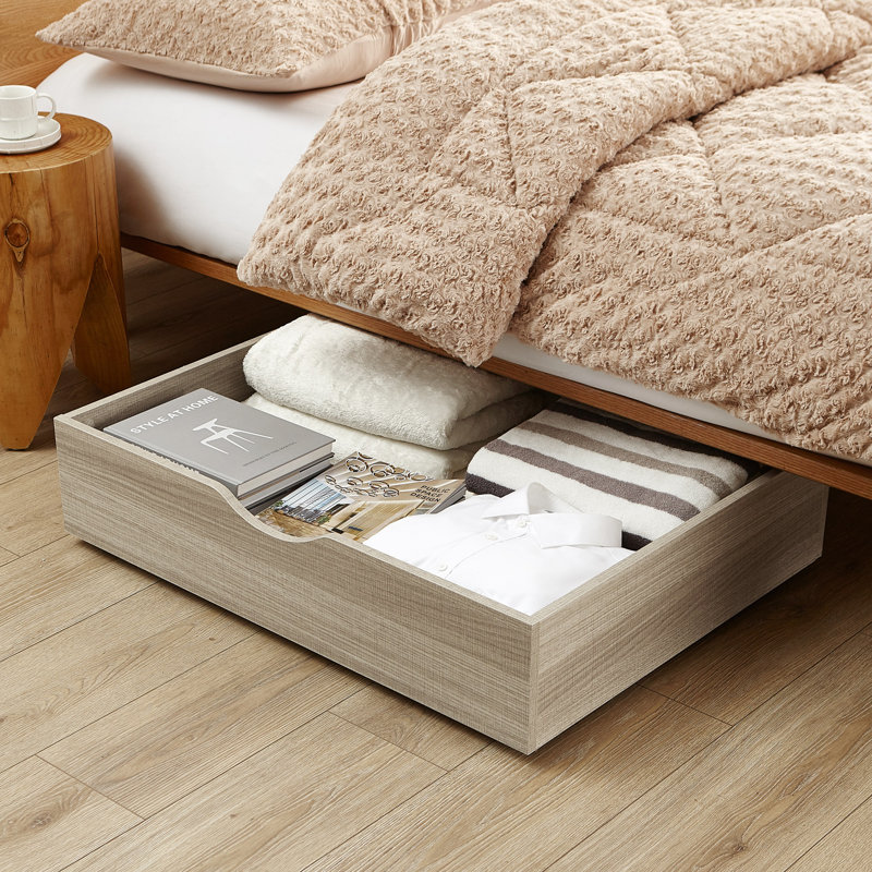 The Storage MAX - Underbed Wooden Organizer With Wheels, Natural