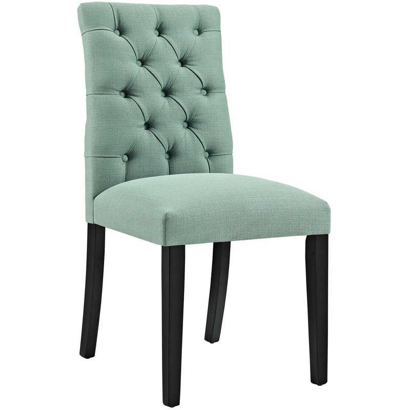 Modway Duchess Button Tufted Fabric Dining Chair, Laguna