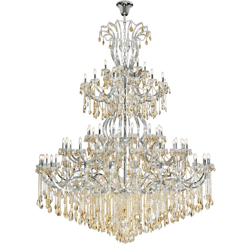 Stockard 84 - Light Dimmable Tiered Chandelier, Champagne, Chrome, Royal Cut