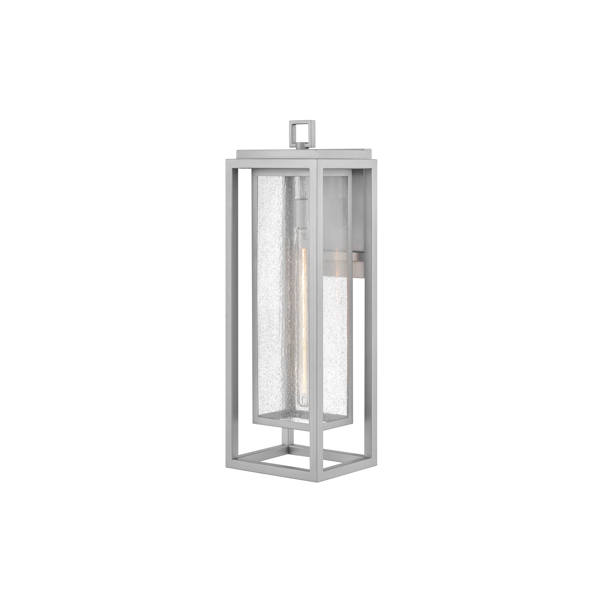 Single Light Outdoor Wall Light, 27" H x 9" W x 8.5" D, Satin Nickel