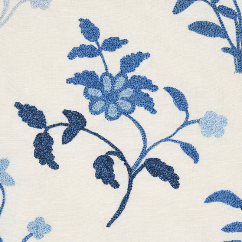 Raleigh Crewel Embroidery Fabric, Cornflower