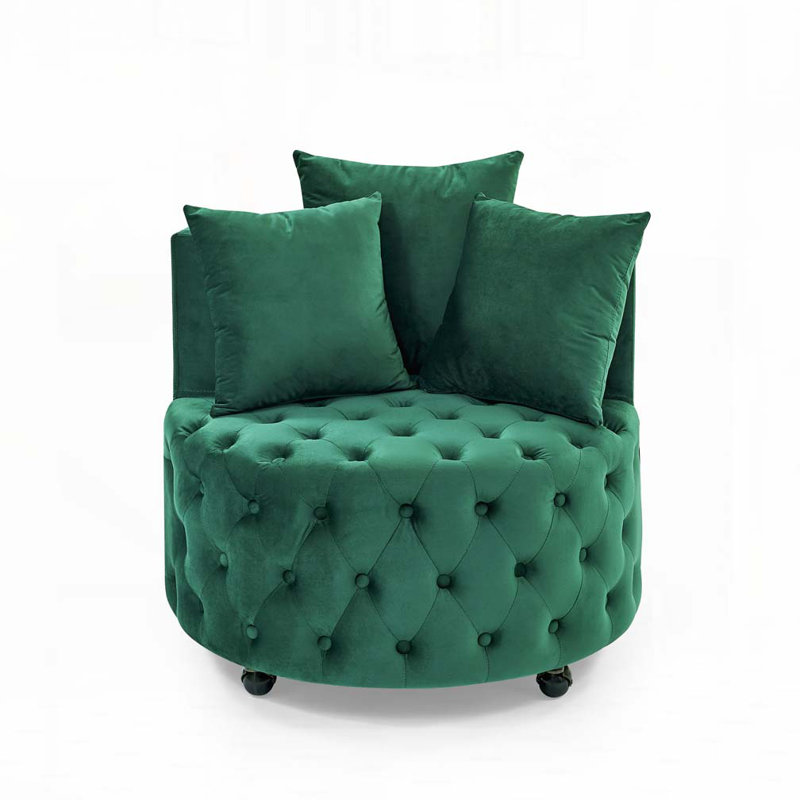 Chaise pivotante en velours, Velours vert 