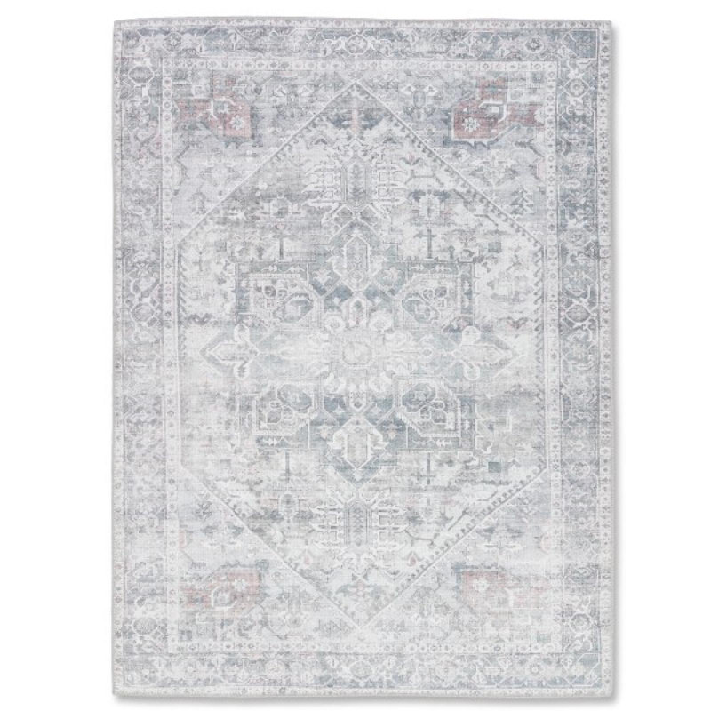 Aura Gray Patterned Area Rug, Rectangle 2' x 3'