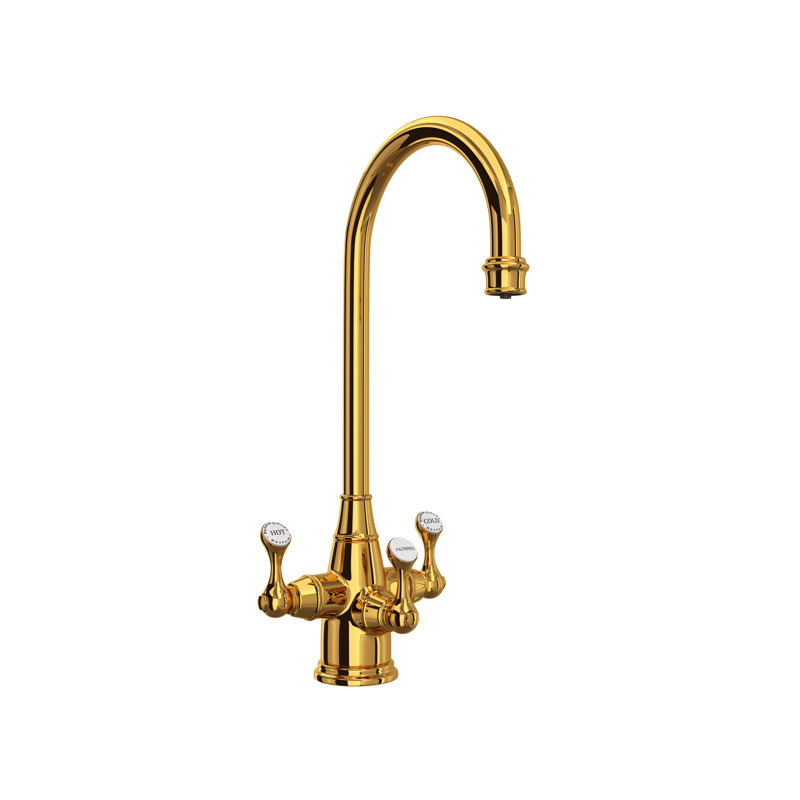 Georgian Era™ Hot and Cold Water Dispensers with Accessories, Unlacquered Brass