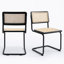 Benett Modern 46cm Natural Woven Rattan Dining Chairs with Metal Frame Small Kitchen Side Chairs-595105645-581583882