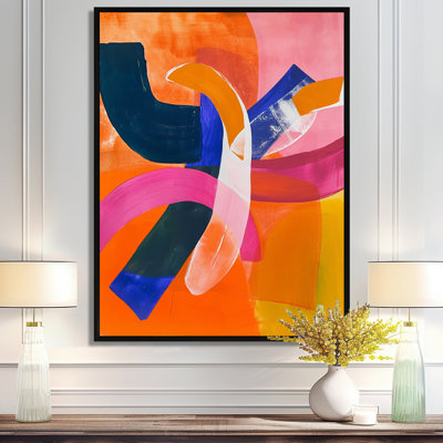 Funky Fusion Retro Orange Blue - Art mural abstrait