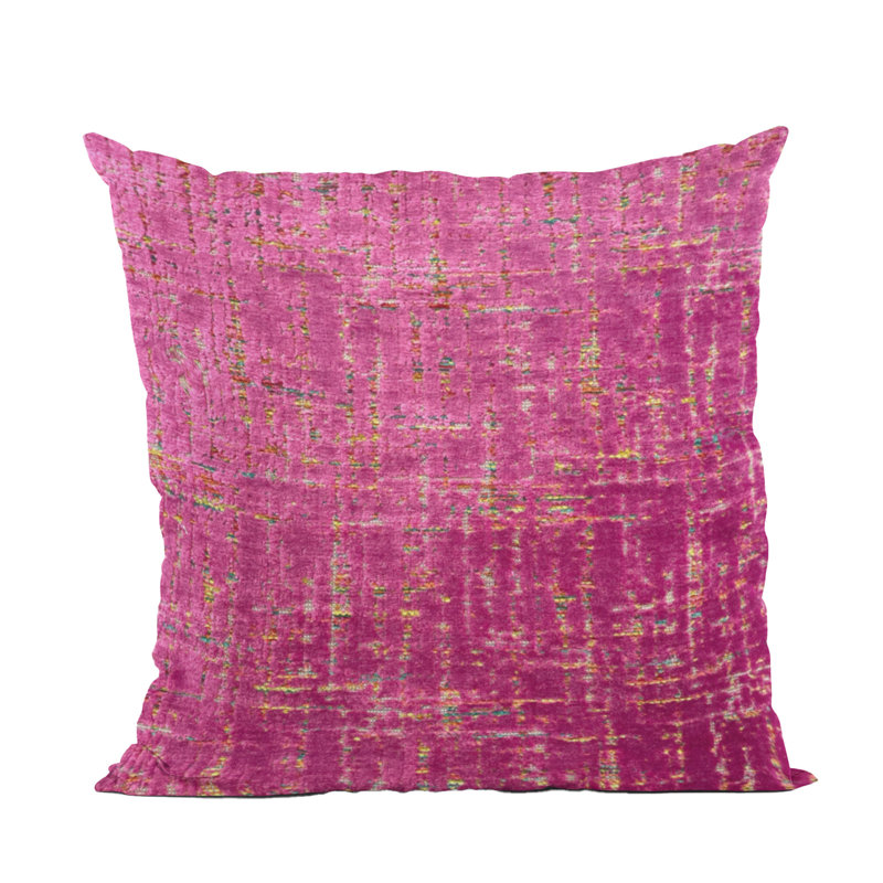 Coussin Plutus Luxe Aurora, Carrée, H 18 po x l 18 po, Doré / fuchsia