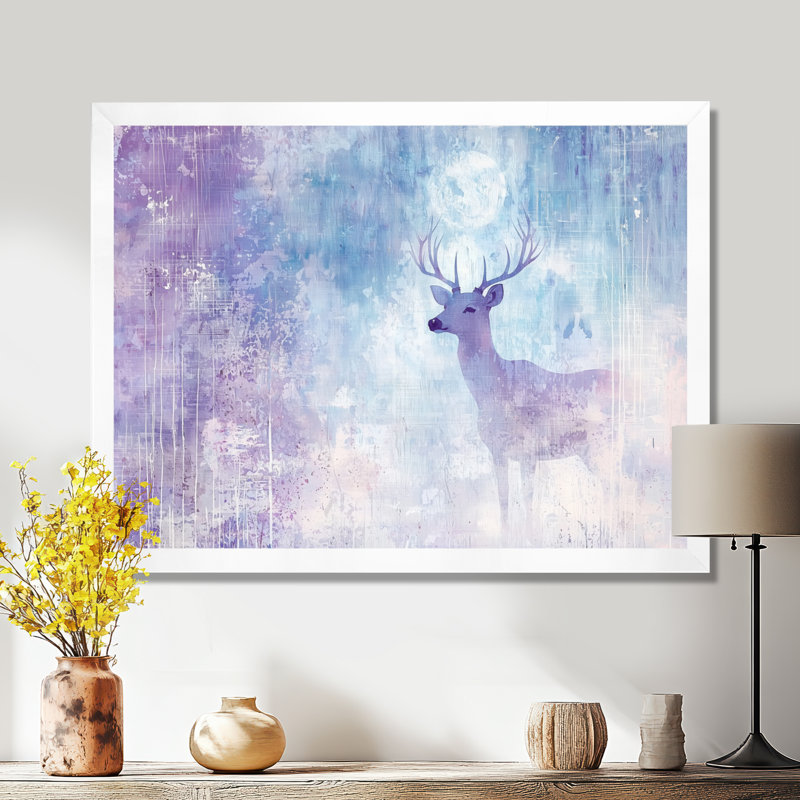 Cerf au clair de lune - impression murale de cerf, Reproduction encadrée d'une seule photo sans pass, H 12 po x l 20 po