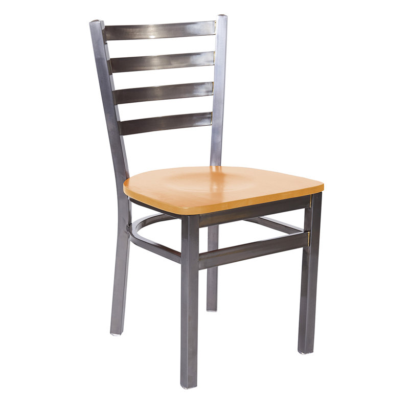 Fauteuil à dossier transparent avec assise en bois Lima, Cerise