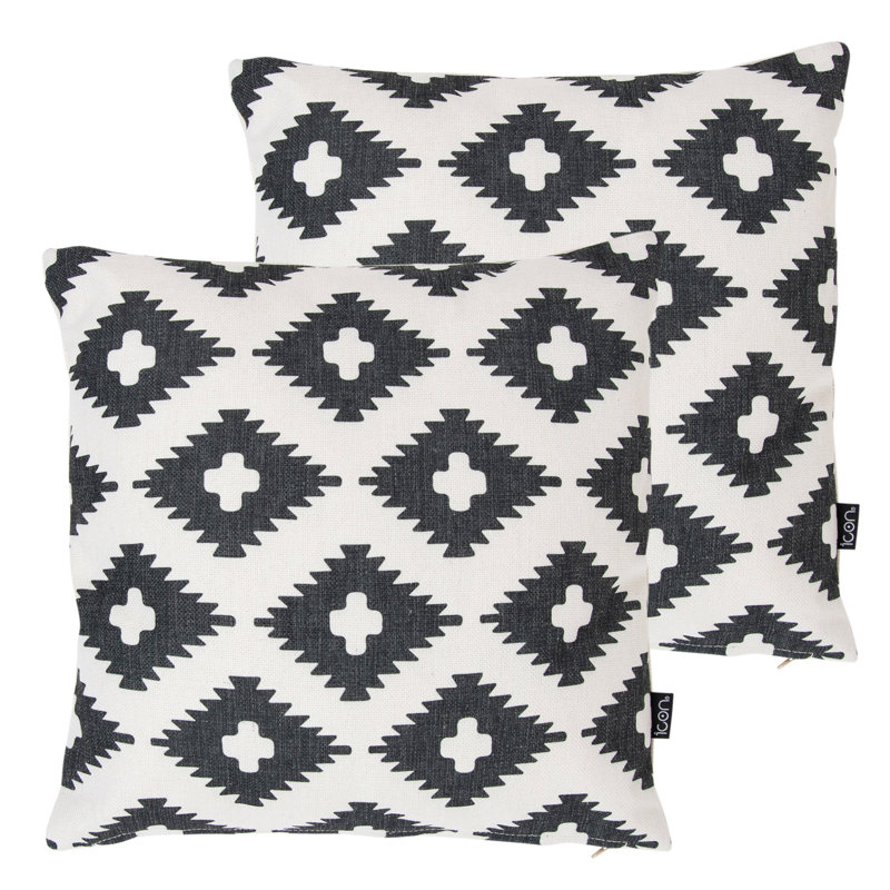Geometric Print Indoor-Outdoor Cushion, Multicolour