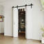 Porte de grange pliable en bois de fabrication moderne à 6 lumières avec quincaillerie-99327720